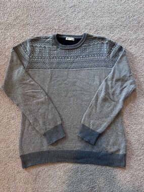 British Khaki Fair Isle Sweater Mens Medium